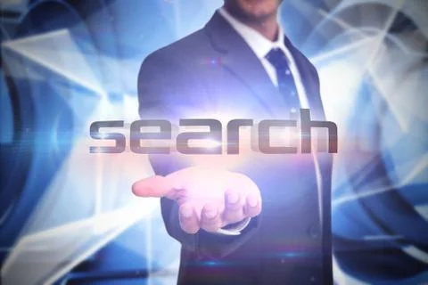 Search against white abstract angular design Ilustração Stock