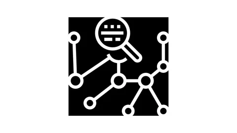 Search algorithm glyph icon animation Stock Footage 326150688