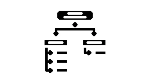 Search algorithm glyph icon animation Stock Footage 326741543