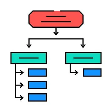 Search algorithm icon color illustration Stock Illustration