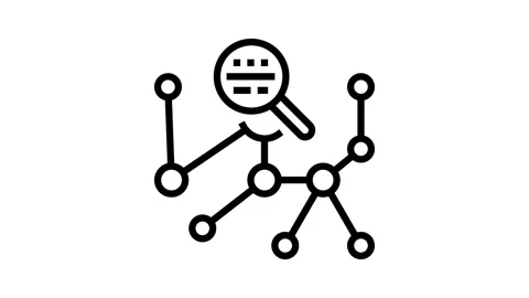 Search algorithm line icon animation Stock Footage 326130176