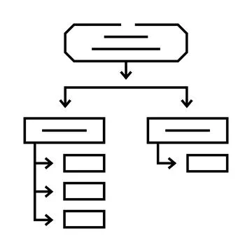 Search algorithm line icon vector illustration Stock Illustration