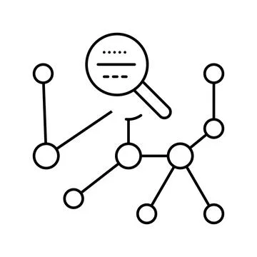 Search algorithm line icon vector illustration 库存插图