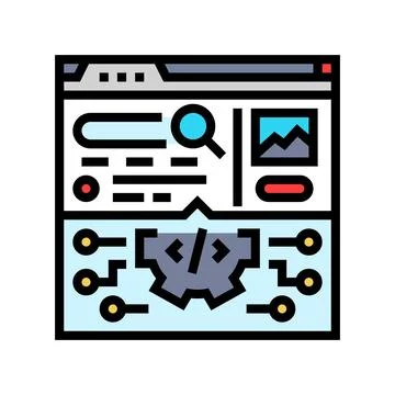 Search algorithm seo color icon vector illustration イラスト素材
