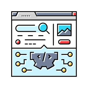 Search algorithm seo color icon vector illustration イラスト素材