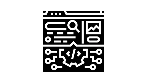 Search algorithm seo glyph icon animation Stock Footage 326150000