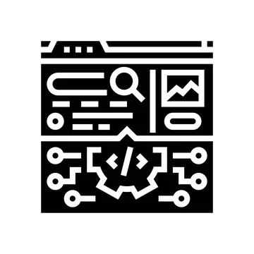 Search algorithm seo glyph icon vector illustration Stock Illustration