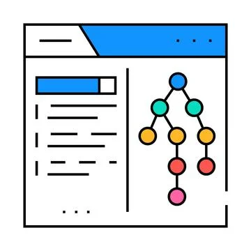 Search algorithm seo icon color illustration イラスト素材