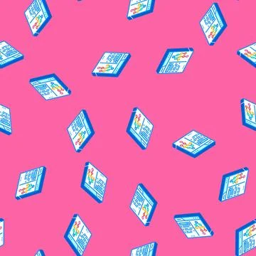 Search algorithm seo isometric icon seamless pattern 스톡 일러스트