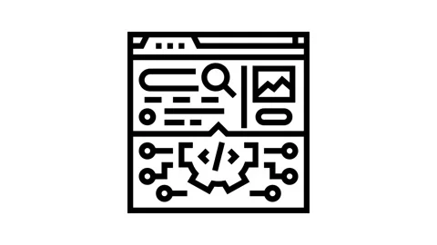 Search algorithm seo line icon animation Vídeo Stock 326129548