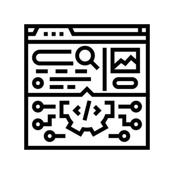 Search algorithm seo line icon vector illustration Stock Illustration