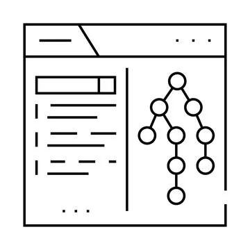 Search algorithm seo line icon vector illustration Stock Illustration