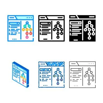 Search algorithm seo types color icon vector イラスト素材