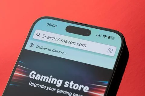 Search on amazon app Stock Photos