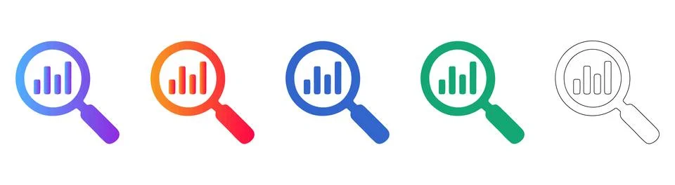 Search analysis and data research magnifier icon 库存插图