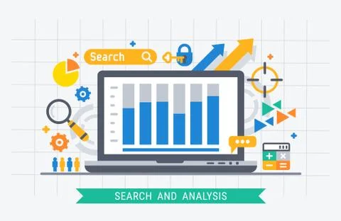 Search and analysis Stock Illustration