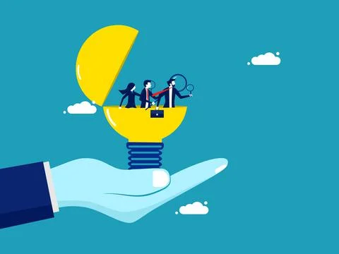 Search and analyze. Creative and intelligence analyst. business concept vecto Stock Illustration