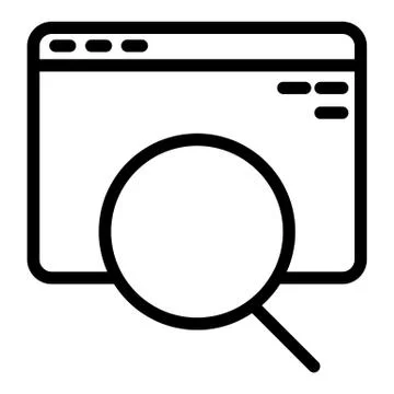 Search and computer browser line icon. Browser and magnifying glass vector イラスト素材