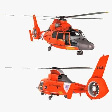 Search and Rescue Helicopter Eurocopter HH-65 Dolphin 3D Model