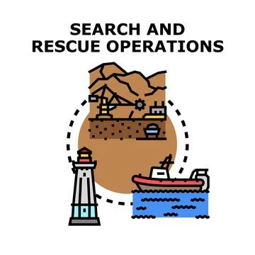 Search and rescue operations concept illustration Stock Illustration