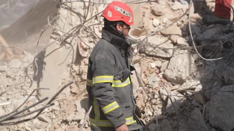 Search and Rescue Teams at Work After Earthquake, February 8, 2023, Hatay, Stock Footage 336521438