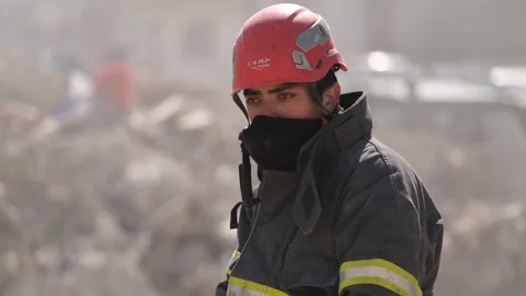 Search and Rescue Teams at Work After Earthquake, February 8, 2023, Hatay, Video stock 336521689