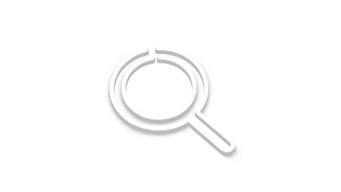 Search animated icon 3D shadow is created on a white background. search loo.. Stock Footage 341228810