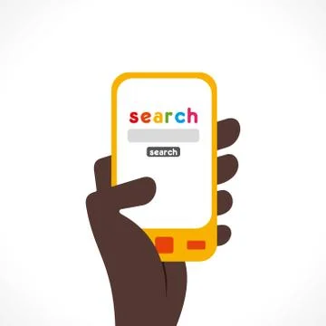 Search anything one touch using mobile via internet concept vector Stock Illustration