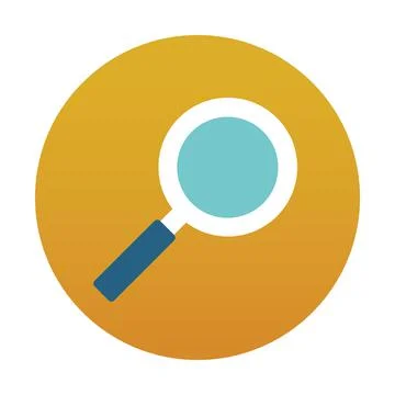 Search app inside a bubble with a magnify glass 스톡 일러스트