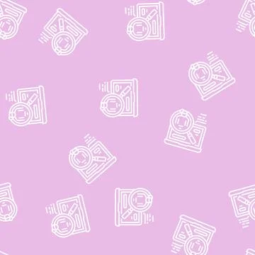 Search babysitter in internet line seamless pattern Illustrazione stock