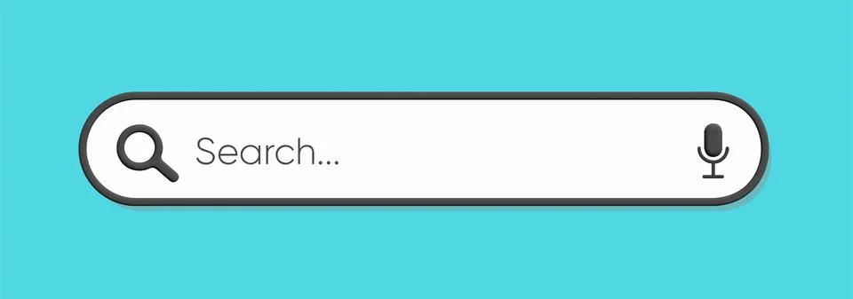 Search bar in 3d render isolated on blue background. 3d vector illustration. Stock Illustration