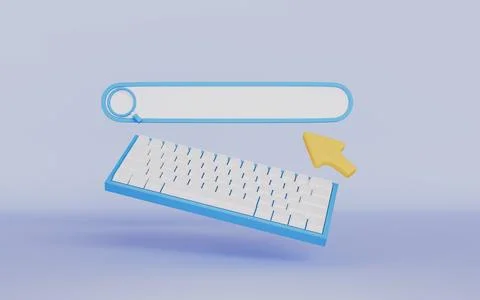 A search bar and cursor, Online search and web navigation Stockillustratie