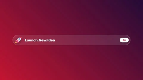 Search bar animation displaying launch new idea text 스톡 동영상 345252325