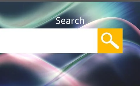 Search bar is appearing in flat UI with white search input, yellow search Stock Illustration