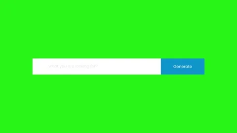 Search bar with blinking cursor and generate button on green screen Stock Footage 314117209
