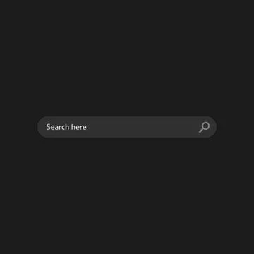 Search bar box field ui element on dark black background Stock Illustration