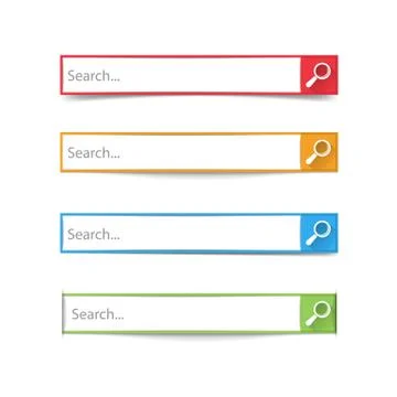 Search bar boxes buttons. isolated on white background. Vector illustration. Stock Illustration