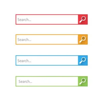 Search bar boxes buttons. isolated on white background. Vector illustration. Illustrazione stock