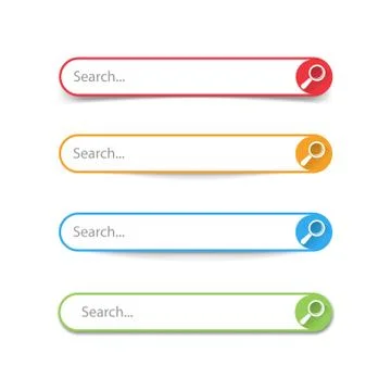 Search bar boxes buttons. isolated on white background. Vector illustration. Illustrazione stock