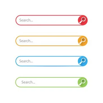 Search bar boxes buttons. isolated on white background. Vector illustration. 스톡 일러스트