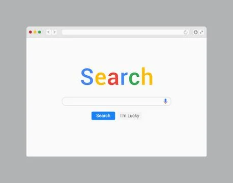 Search bar browser engine internet mockup page. Vector search bar web design Stock Illustration