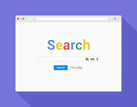 Search bar browser engine internet mockup page. Vector search bar web design Stock Illustration