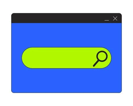 Search bar in browser window 2D cartoon object Stock Illustration