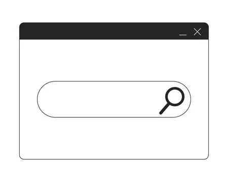 Search bar in browser window 2D line object Stock Illustration