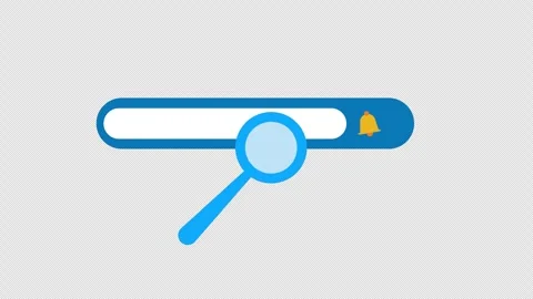 Search Bar Browser window animation Magnifying glass with alpha channel Stock Footage 309083615