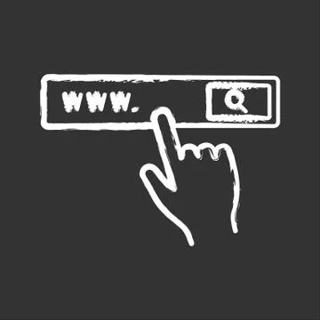 Search bar button chalk icon Stock Illustration