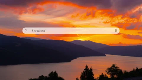 Search bar close up showing how to perform a speed test on a browser Vidéo 330420612