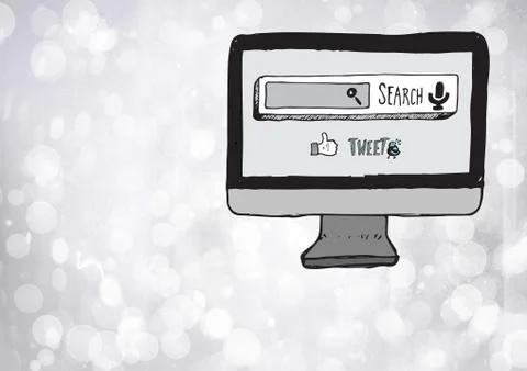 Search Bar with computer background Illustrazione stock