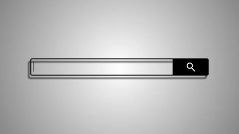 Search bar element design, search box on white background, 3d render 스톡 일러스트