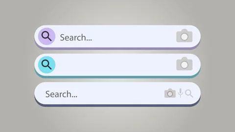 Search Bar Elements. Rounded search bar. Illustrazione stock